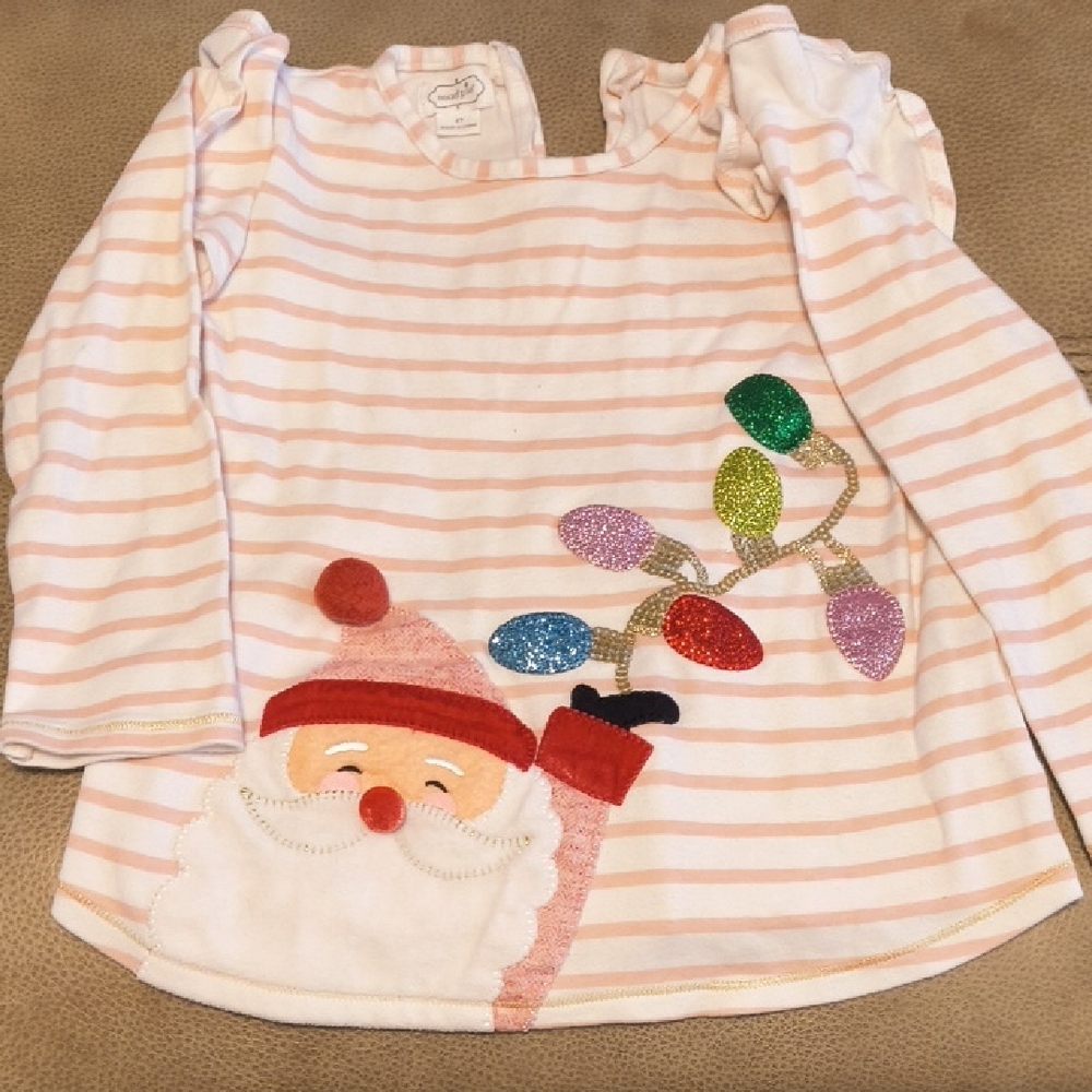 Mud Pie Cream and Orange Striped Shirt